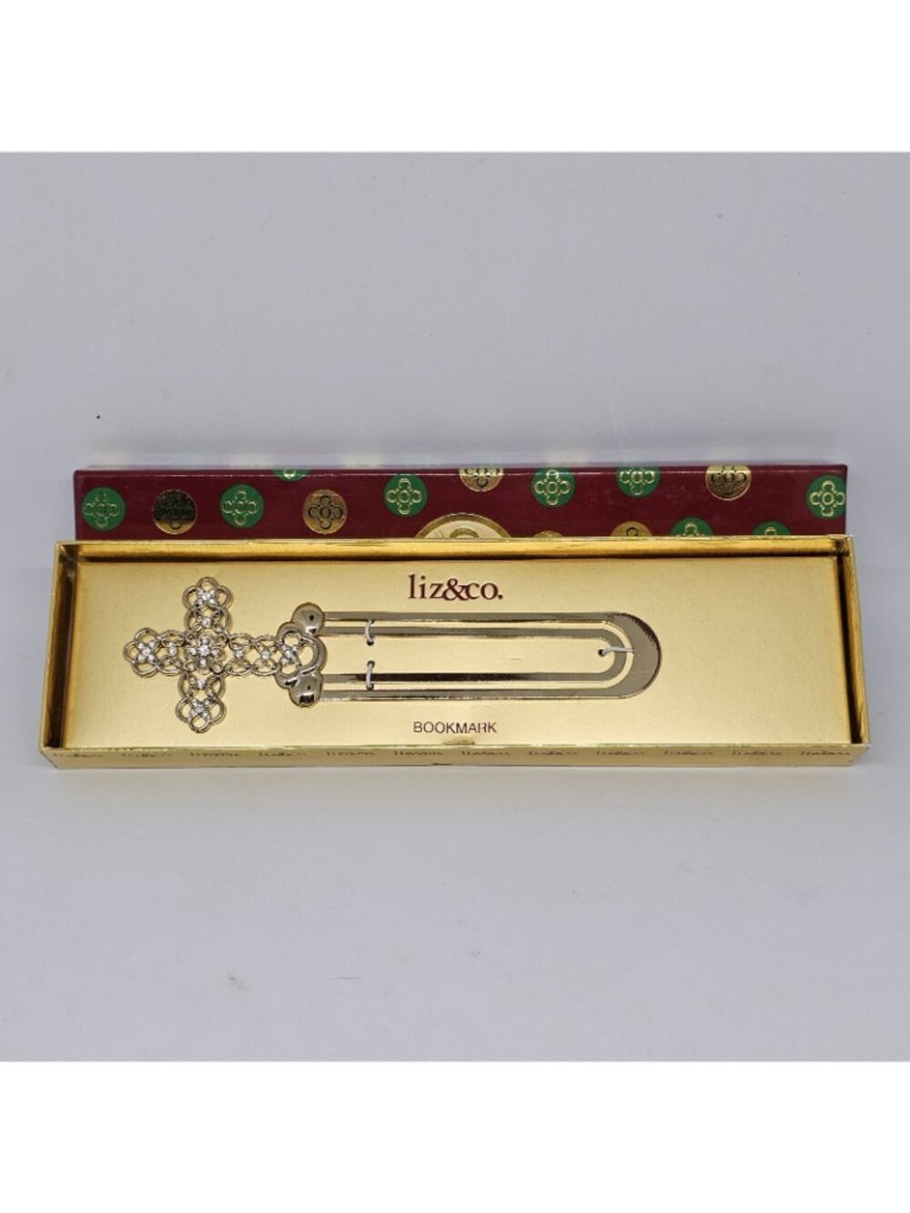 Liz&Co Season To Sparkle Gold Tone Cross With Rhinestones Bookmark In Box New